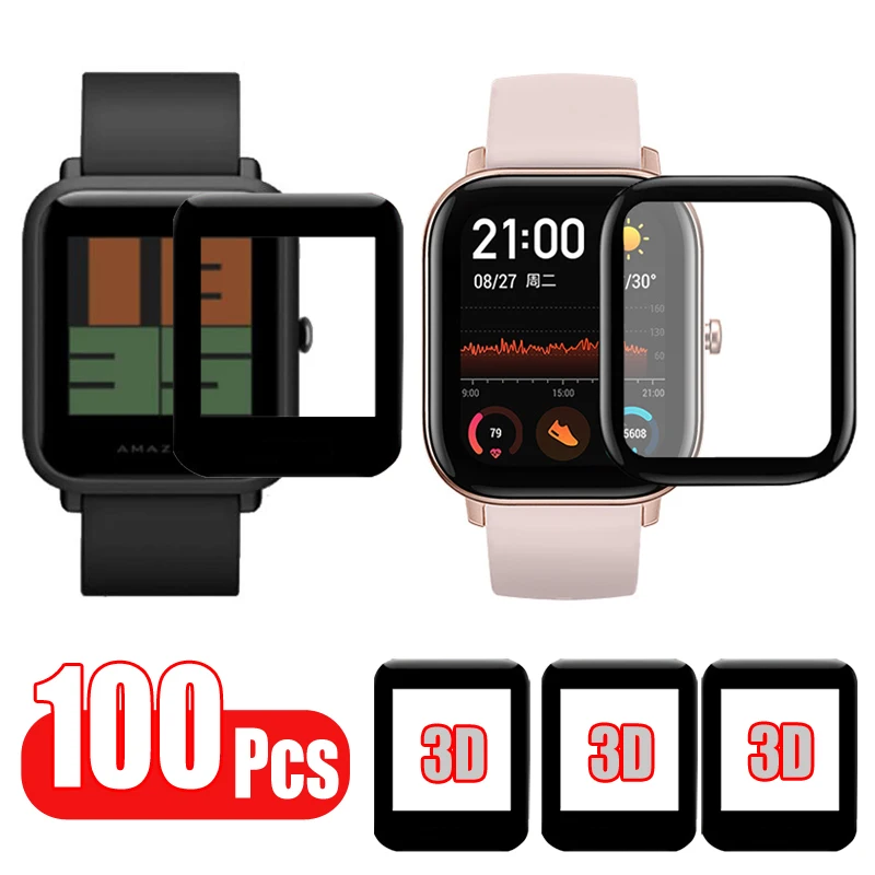 100 шт./упак. 3D Защитная пленка для Huami Amazfit Bip Lite GTS изогнутая мягкая с полным