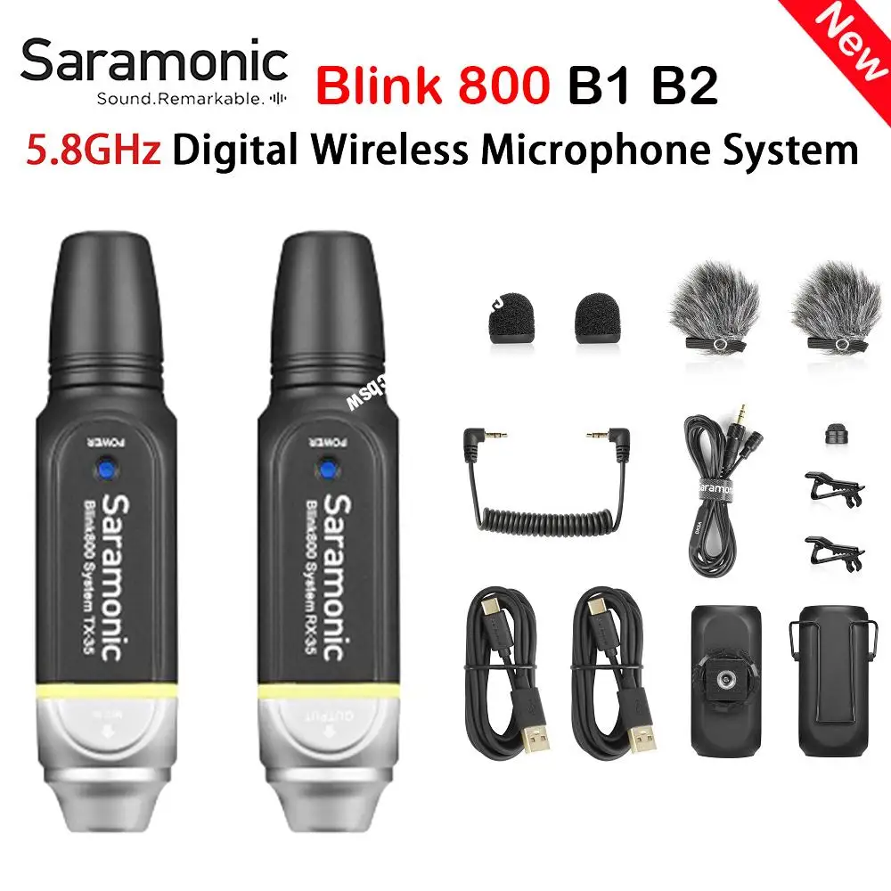 

Цифровая беспроводная микрофонная система Saramonic Blink 800 B1 B2 5,8 ГГц петличный микрофон для электронных инструментов Смесители Для DSLR-камер