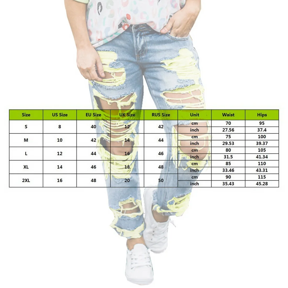 

Fashion Ripped Jeans For Women Scratch Denim Trousers Mid Waisted Skinny Pencil Pants Hollow Out Sexy Female Jean Muje
