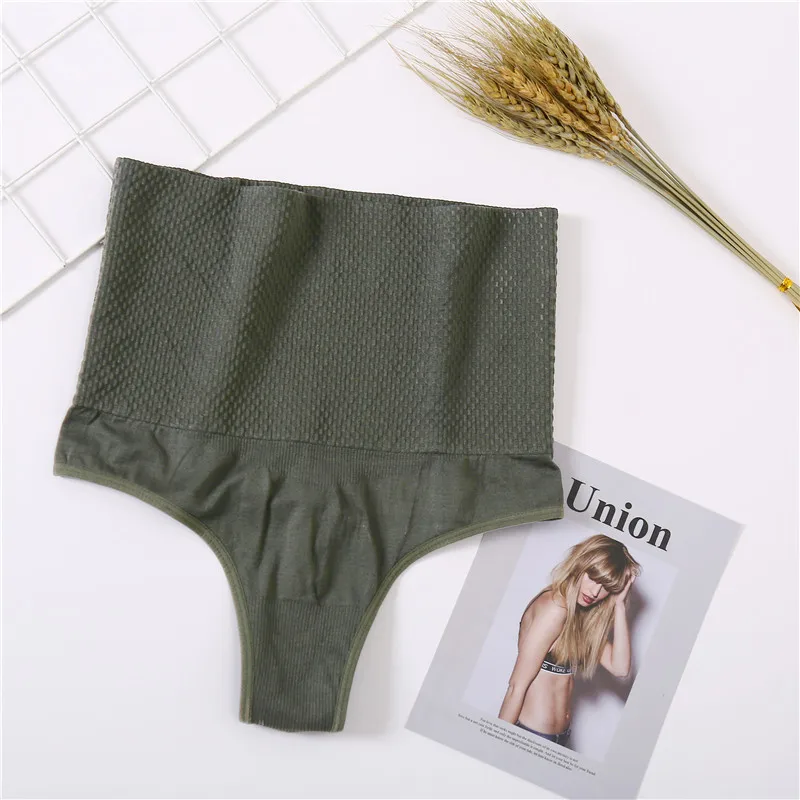 Style 2 Green Women High Waist Shaper Sexy Thong Autumn Breathable Body Shapers Slimming Underpants Tummy Underwear Soft Shaping Panties M-2XL - Цвет: Style 2 Green