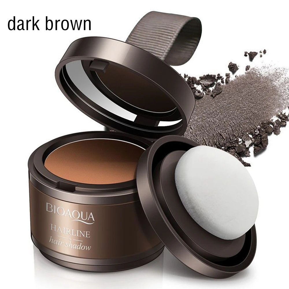 dark brown BIOAQUA, натуральная Линия для волос, тени, пудра, консилер для волос, мягкий цвет волос, многофункциональное покрытие, линия для волос, тени для волос, пудра - Цвет: dark brown