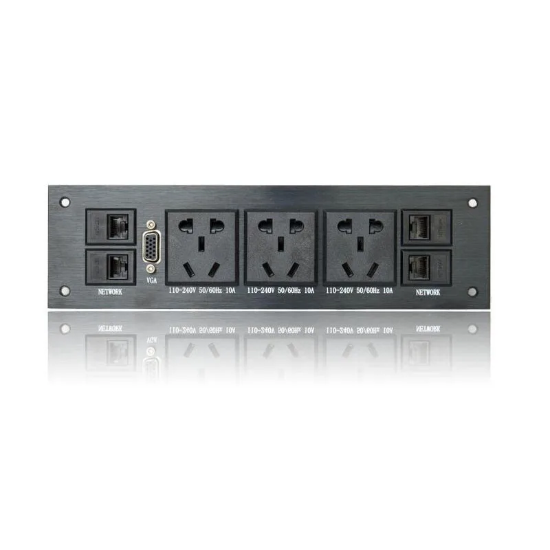 Алюминиевый панельный настенный мультимедийный разъем HDMI+ VGA+ сеть+ аудио+ FL+ FR сигнальный интерфейс панельная розетка для офиса, школы, отеля, дома