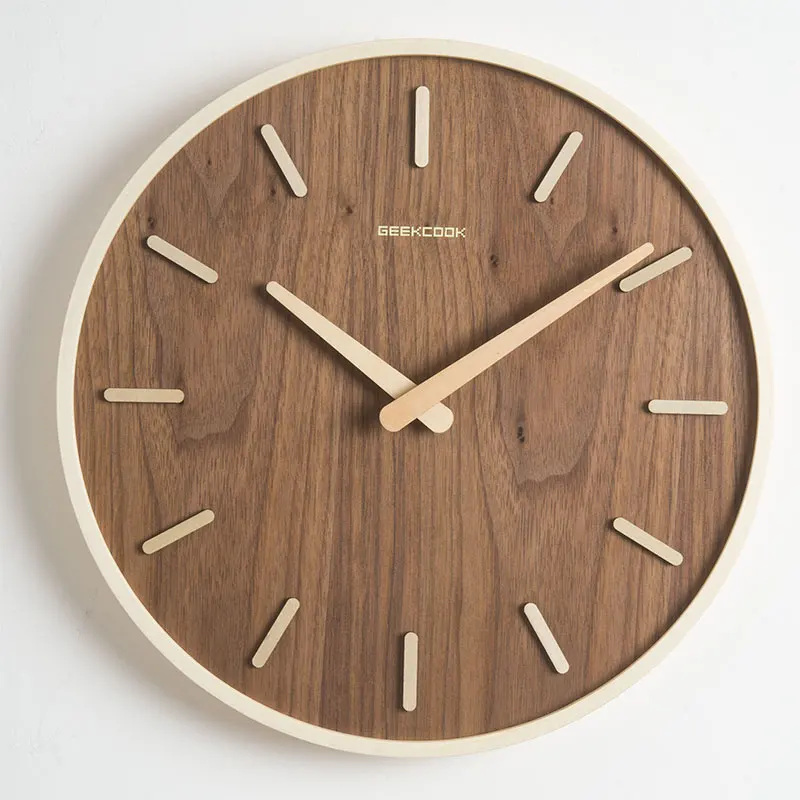 Большие деревянные настенные часы новые китайские ореховые беззвучные японские