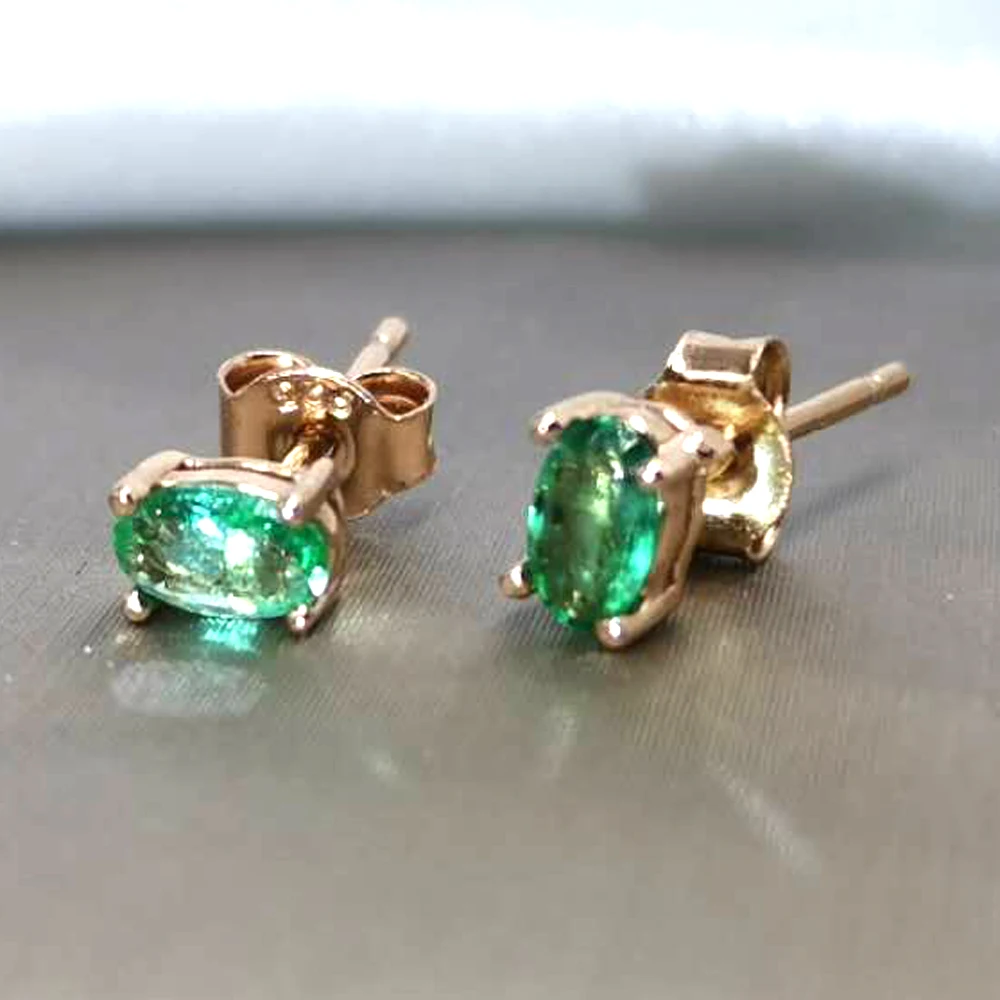 5*3 мм настоящий Изумруд Серьги для женщин Аутентичные драгоценных камней