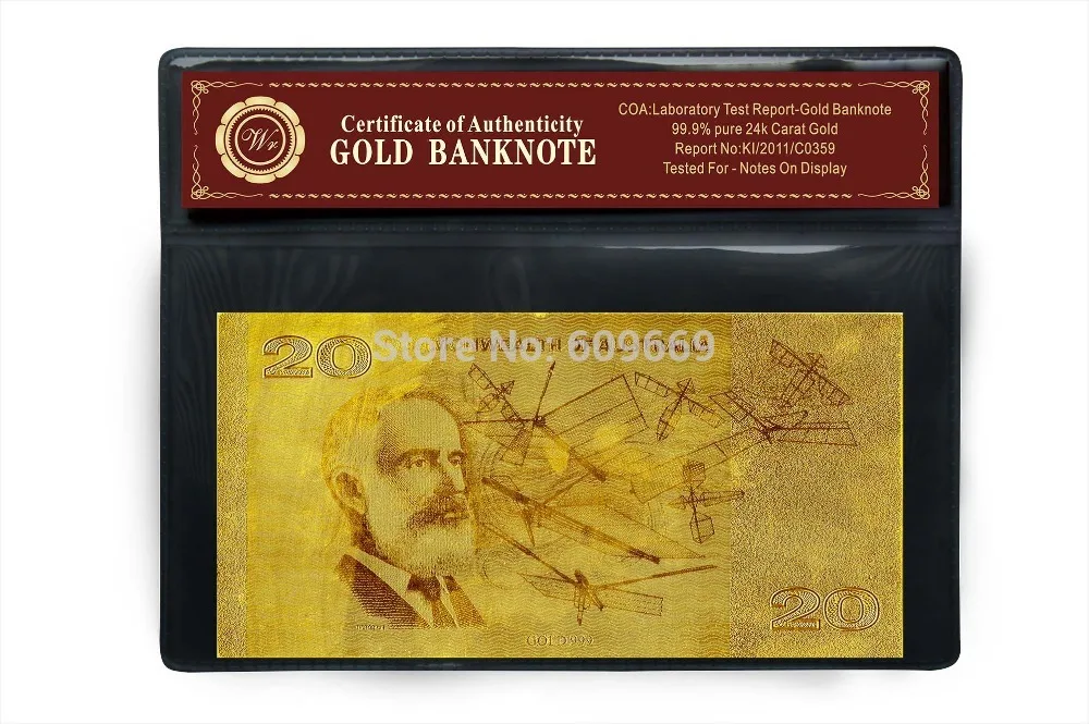 Поддельные деньги WR золотые 20 долларов австралийские банкноты с пвх рамкой