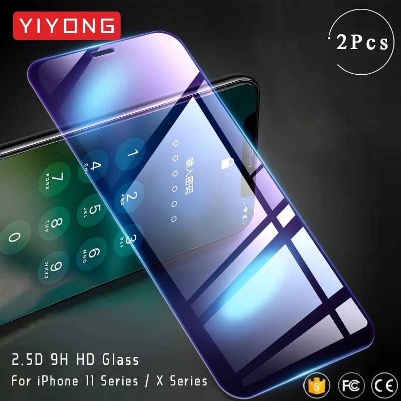 YIYONG HD прозрачное закаленное стекло для iPhone 11 Pro Max Защита экрана Apple X XR XS 12 Мини