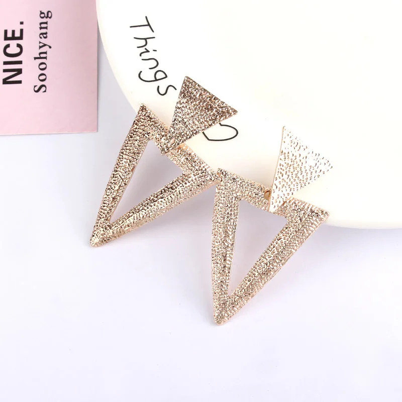 Новое поступление модные геометрические серьги золото KC/серебро/розовые золотые