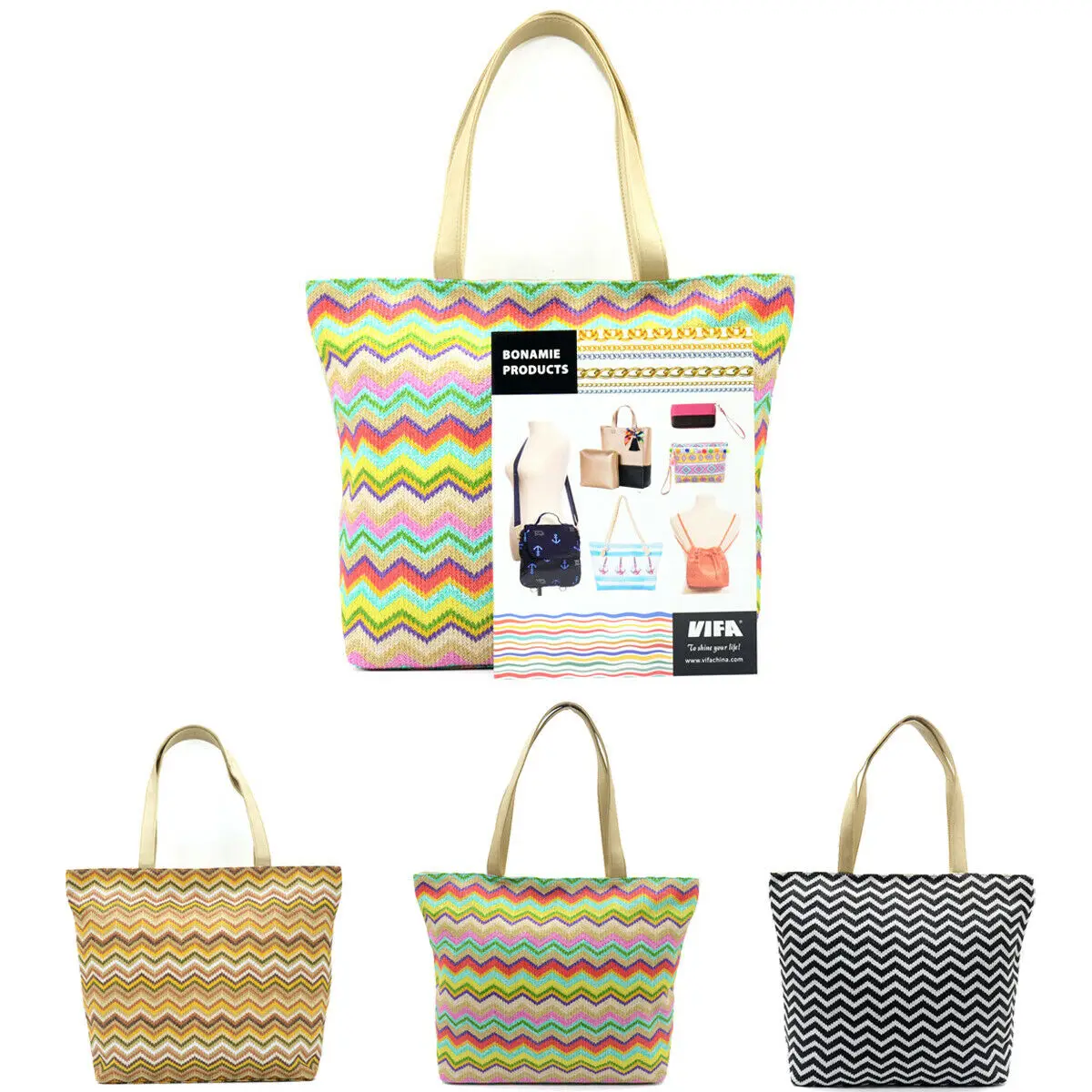 

Women's large-capacity straw bag fashion color rattan hand-woven beach bag multi-function Tote bag
