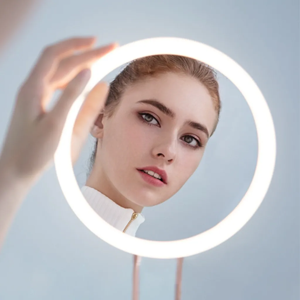 Зеркало для макияжа светодиодный косметическое зеркало с USB зарядкой сенсорный