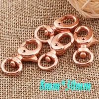 20 pcs lobster swivel clasps rose gold claws carabiner buckle gate bag purse strap handbag snap hook jewelry findings 8mm30mm