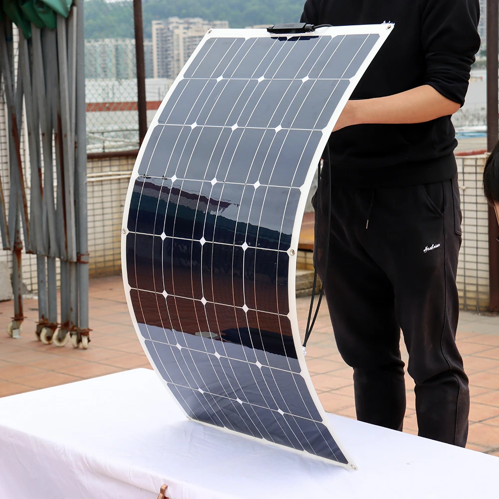 

100 Watt Flexible Solar Panel Monocrystalline Cell 1pcs~10pcs 100W~1000W PV Panels Solar Power Generation System