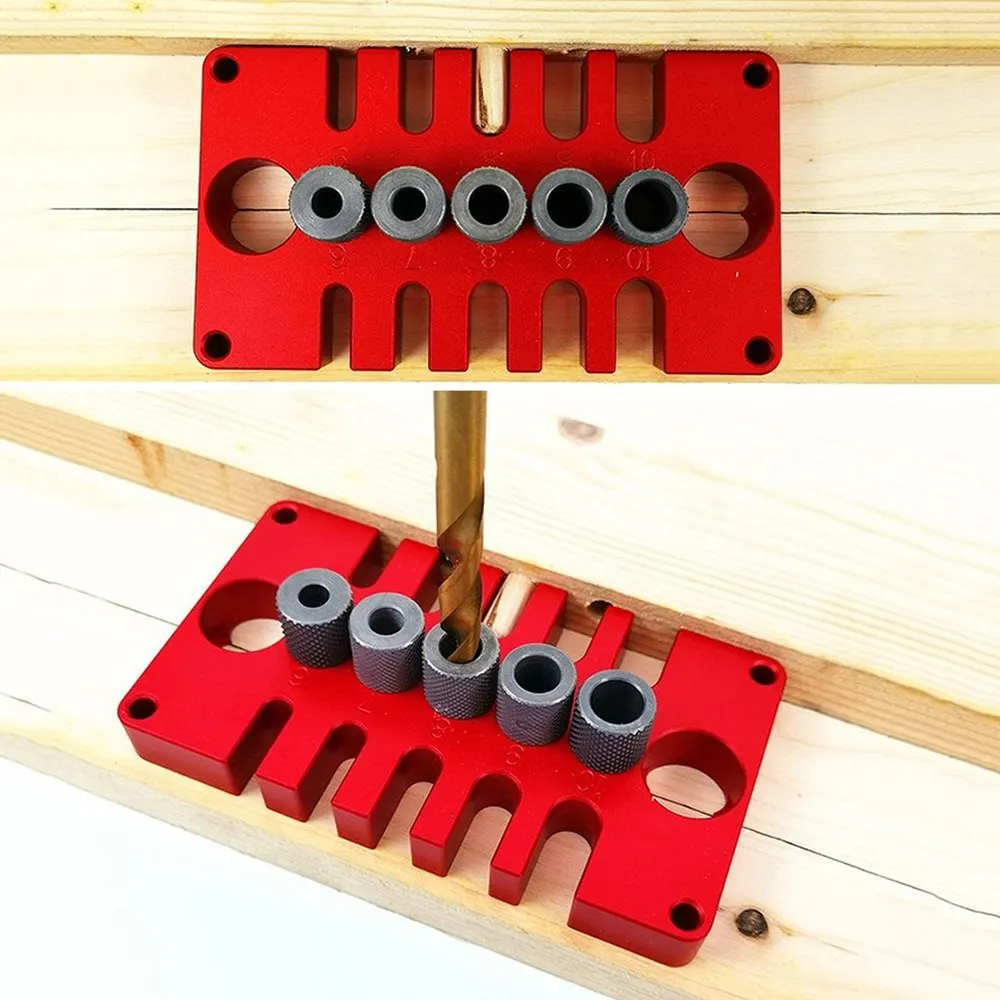 

Woodworking Doweling Jig Kit Drill Guide Set Drilling Bushings 3-in-1 Hole Opener Puncher Tools Durable For Long Time Use