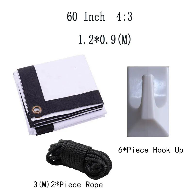 

Thinyou HD Projector Screen 60 Inch 4:3 Outdoor Portable Folded Front Fabric with Eyelets without Frame For Projector