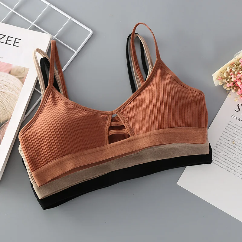 Удобный хлопковый бюстгальтер пуш ап сексуальный без косточек бесшовный