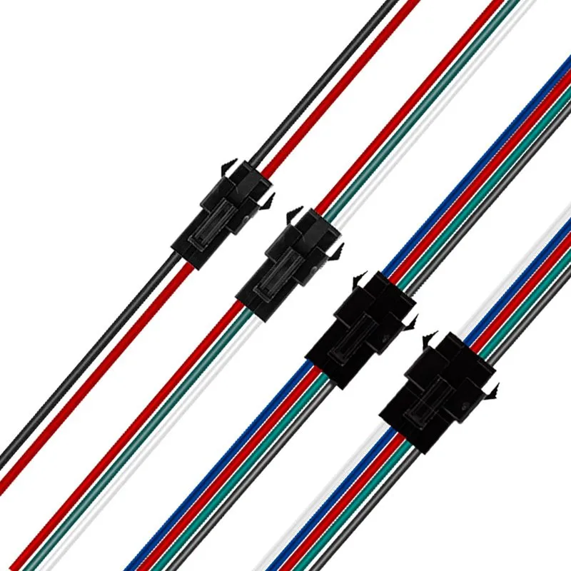 2/3/4/5Pin JST SM светодиодный штекер гнездовой Соединительный кабель RGB RGBWW для 5 В 12