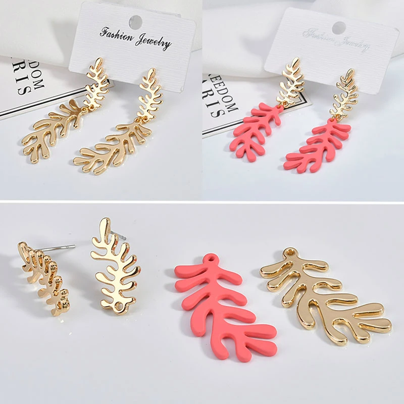 Серьги в виде листьев корейского персонажа серьги из сплава аксессуары сделай