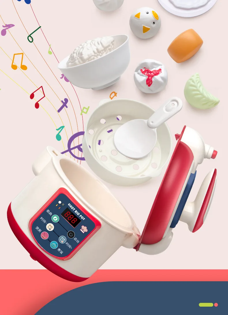 

Children Over Home Kitchen Induction Cooker Toy Set Girl Cooking Tableware Rice Cooker Wholesale