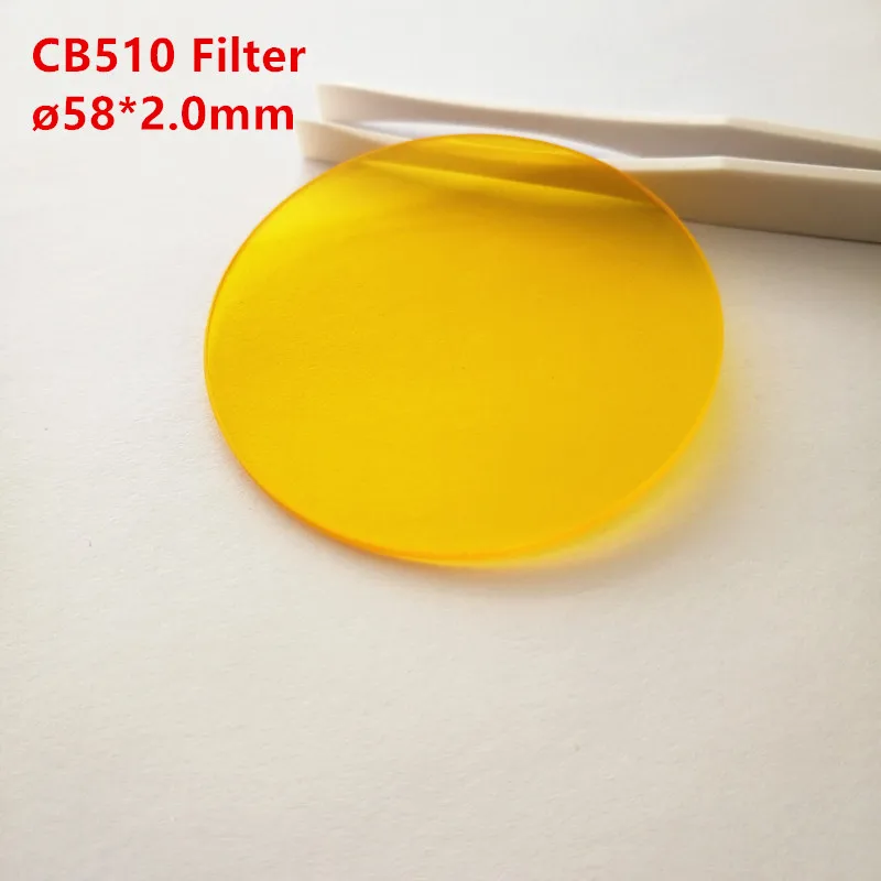 58*2 0 мм 510nm длиннопроходный фильтр желтого оптического стекла CB510 GG515|Оптические