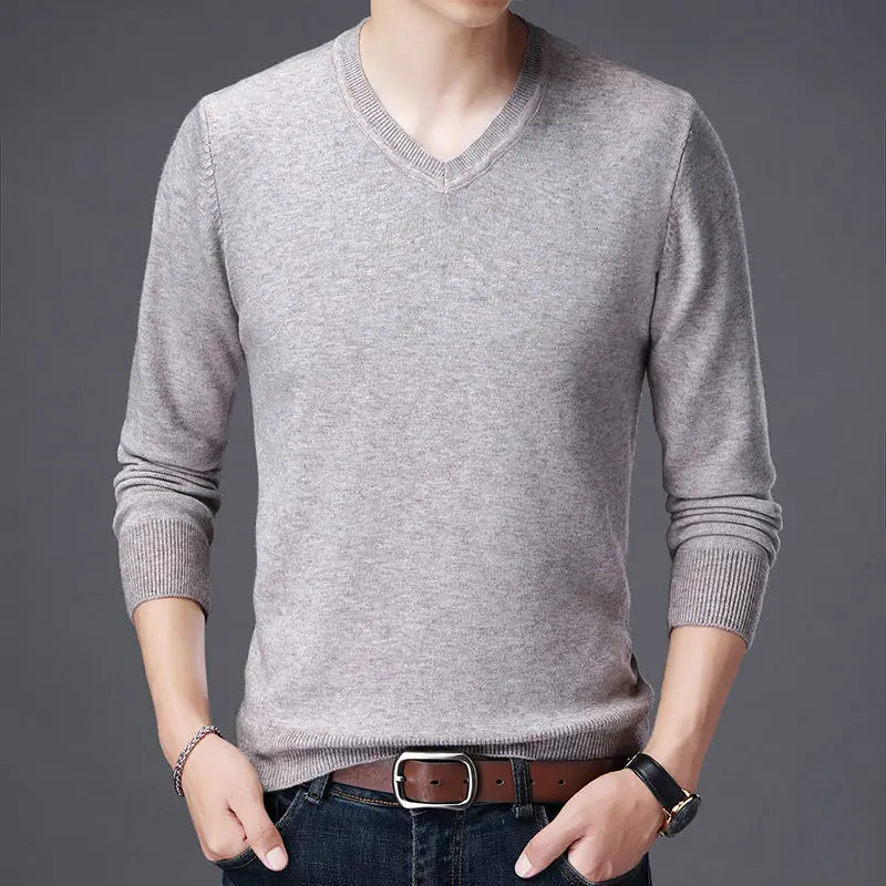 Мужской Свитер оверсайз с V образным вырезом осень 2020|Джемперы| |