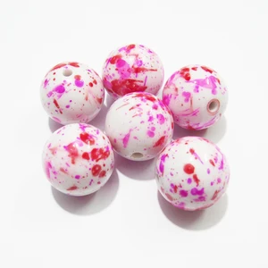 Новинка, бусины 20 мм, 100 дюйма, белый твердый спрей, цвет на День святого Валентина, для модных украшенийожерелий