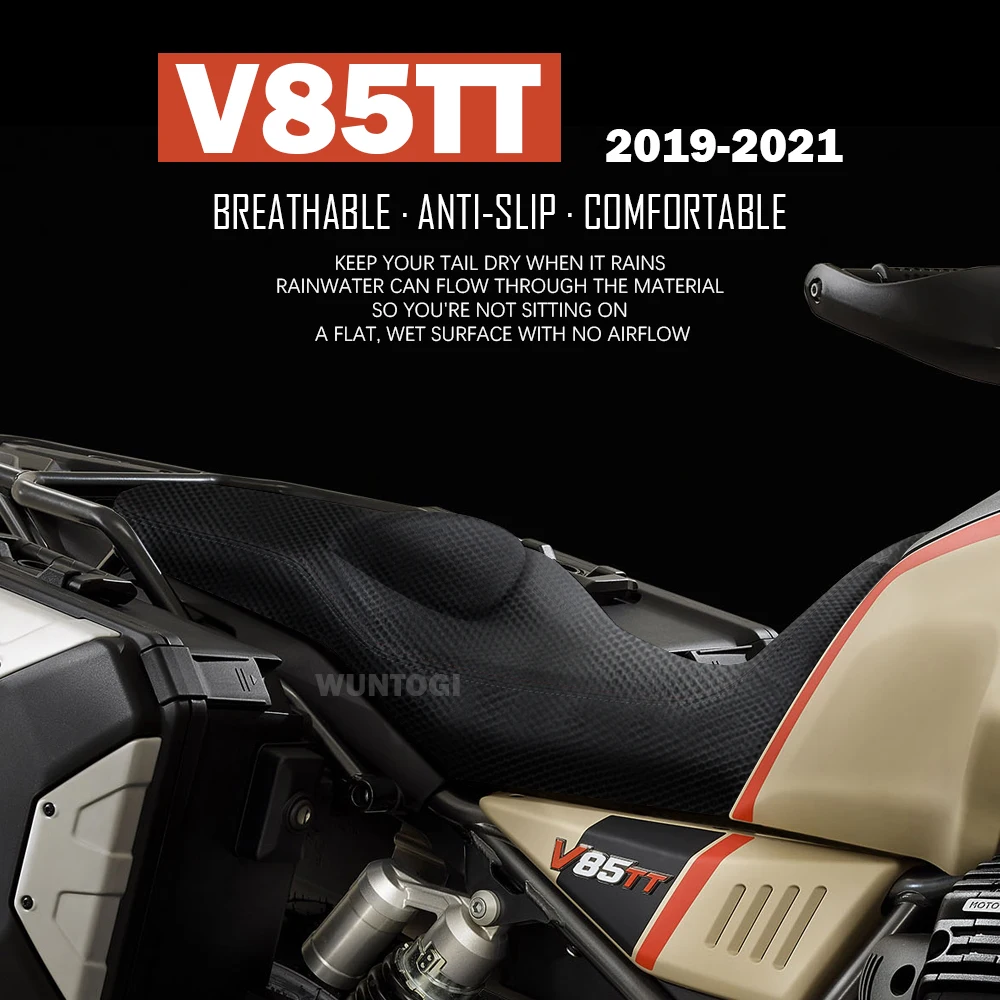

Motorcycle Seat Protection Cover for Guzzi V85TT 2019-on Breathable Anti-Slip Cushion Nylon Fabric Saddle Cooling Honeycomb Mat