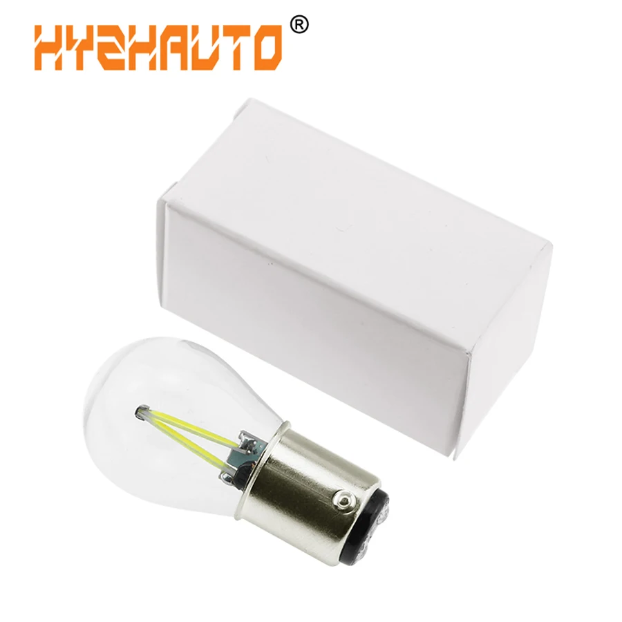 

HYZHAUTO 1Pcs 1157 Bay15d P21/5W LED Filament Bulb Car LED brake Lights Auto Stop Parking Lamp White Red Yellow DC12V