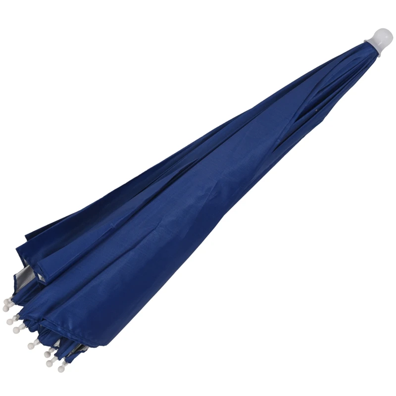 

26" Diameter Elastic Band Fishing Headwear Umbrella Hat Dark Blue