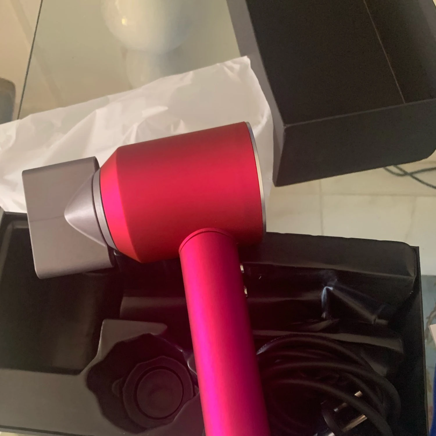 

leafless blow hair dryer Anion strong wind smooth fast drying salon portable household no leaf barber hairdryer travel case