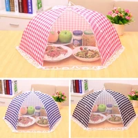 70 dropshipping18inch round grids foldable mesh anti fly mosquito dining table meal food cover