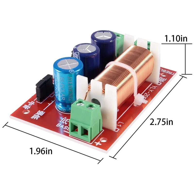 400W Регулируемый ВЧ/бас делитель частоты компонентов 2 полосная Динамик o