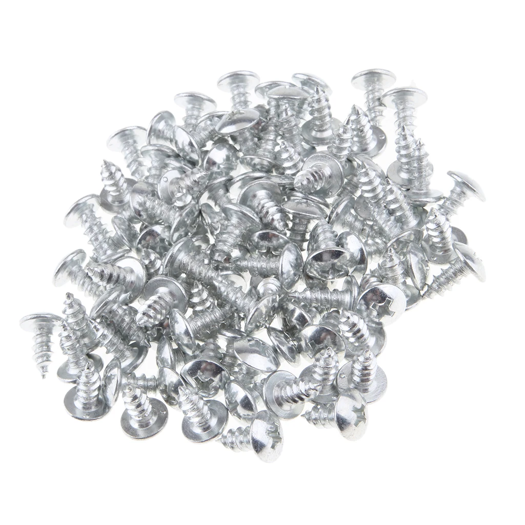 

100Pcs Fastener Clips Screws for Fender Windscreen License Plate Mount