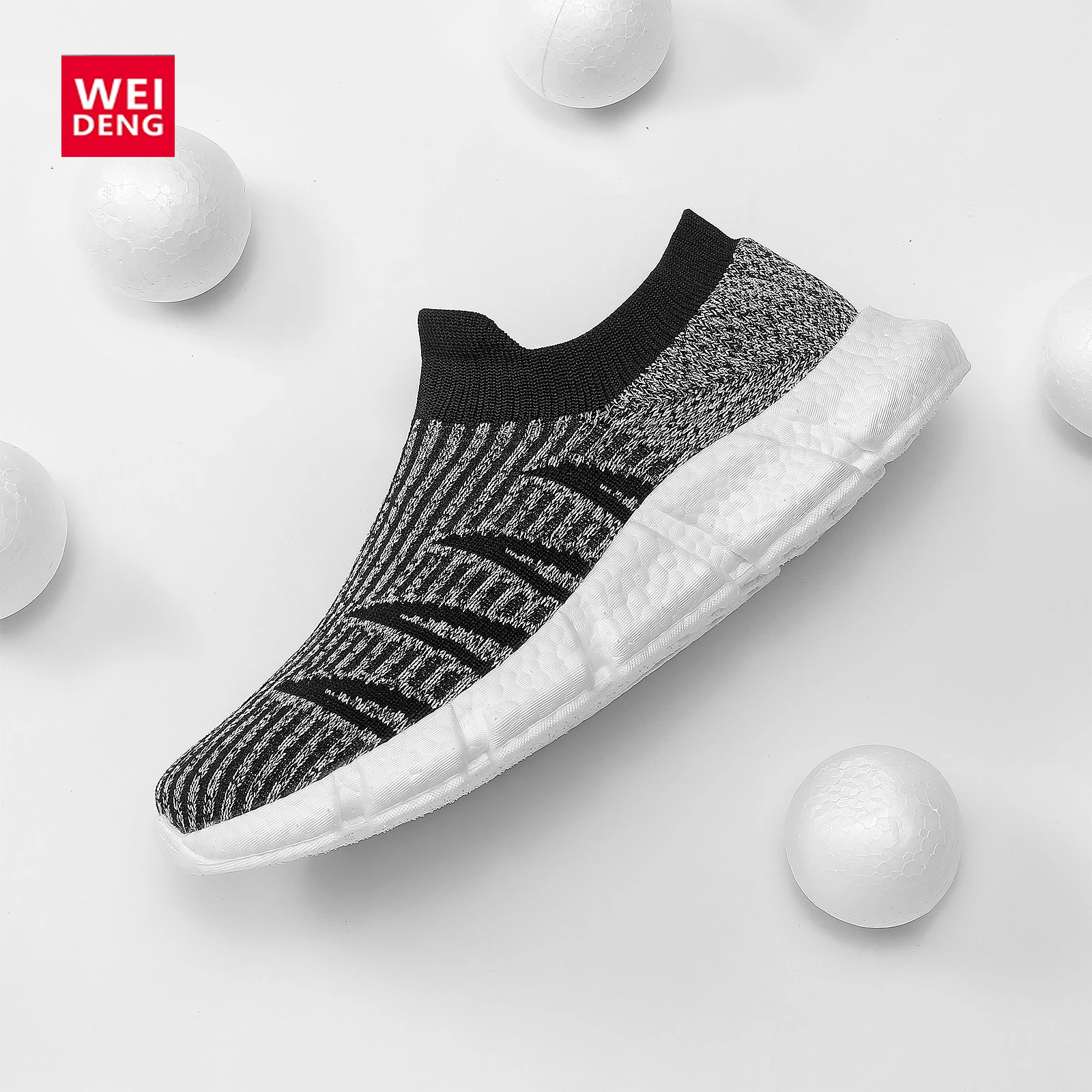 

Weideng Women Mesh Silp On ETPU Flats Casual Sneakers Light Breathable Antiskid Elastic Sole Zapatillas De Deporte Para Mujer