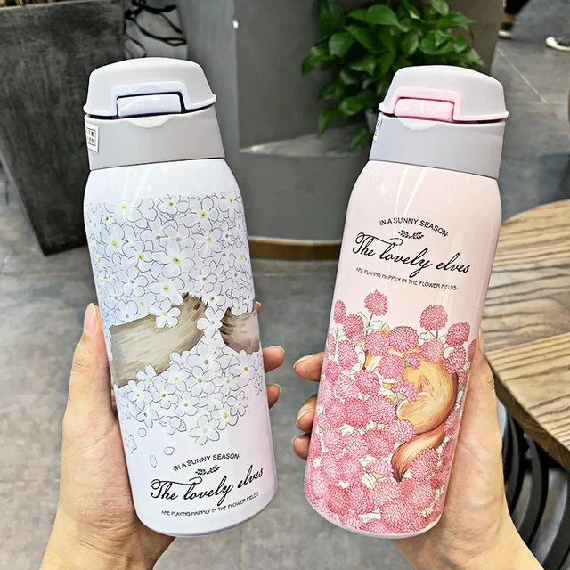 Термос с соломинкой из нержавеющей стали Спортивная изоляционная чашка 450 мл