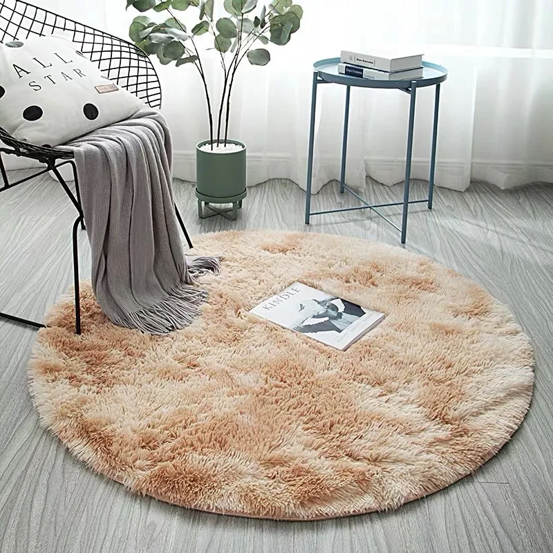 

Fluffy Round Carpet Living Room Home Decoration Luxury Bedroom Children's Room Floor Mats Soft Velvet Plush Mat Non-slip Carpet
