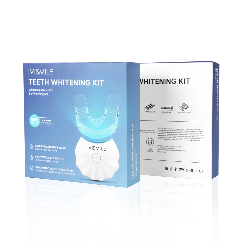 

IVISMILE Teeth Whitening Kit With Led Light Oral Care Bleach Remove Tooth Stains Whitener Dental Equipment 35% CP