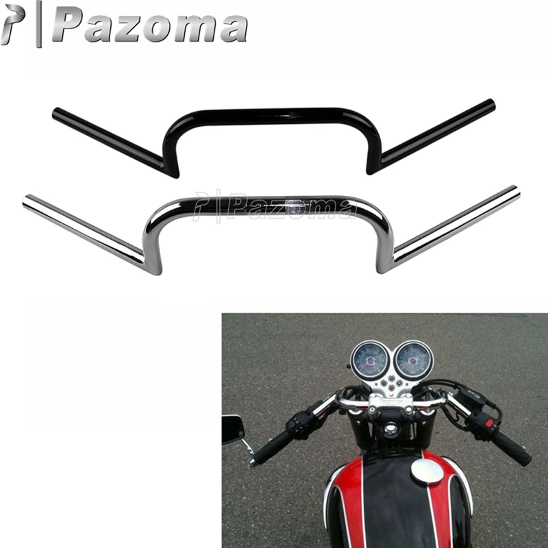 7/8 &quotили 1&quot Хром Черный мотоцикл Clubman руль 22 мм/25 мм ручки для Harley Triumph Chopper Bobber