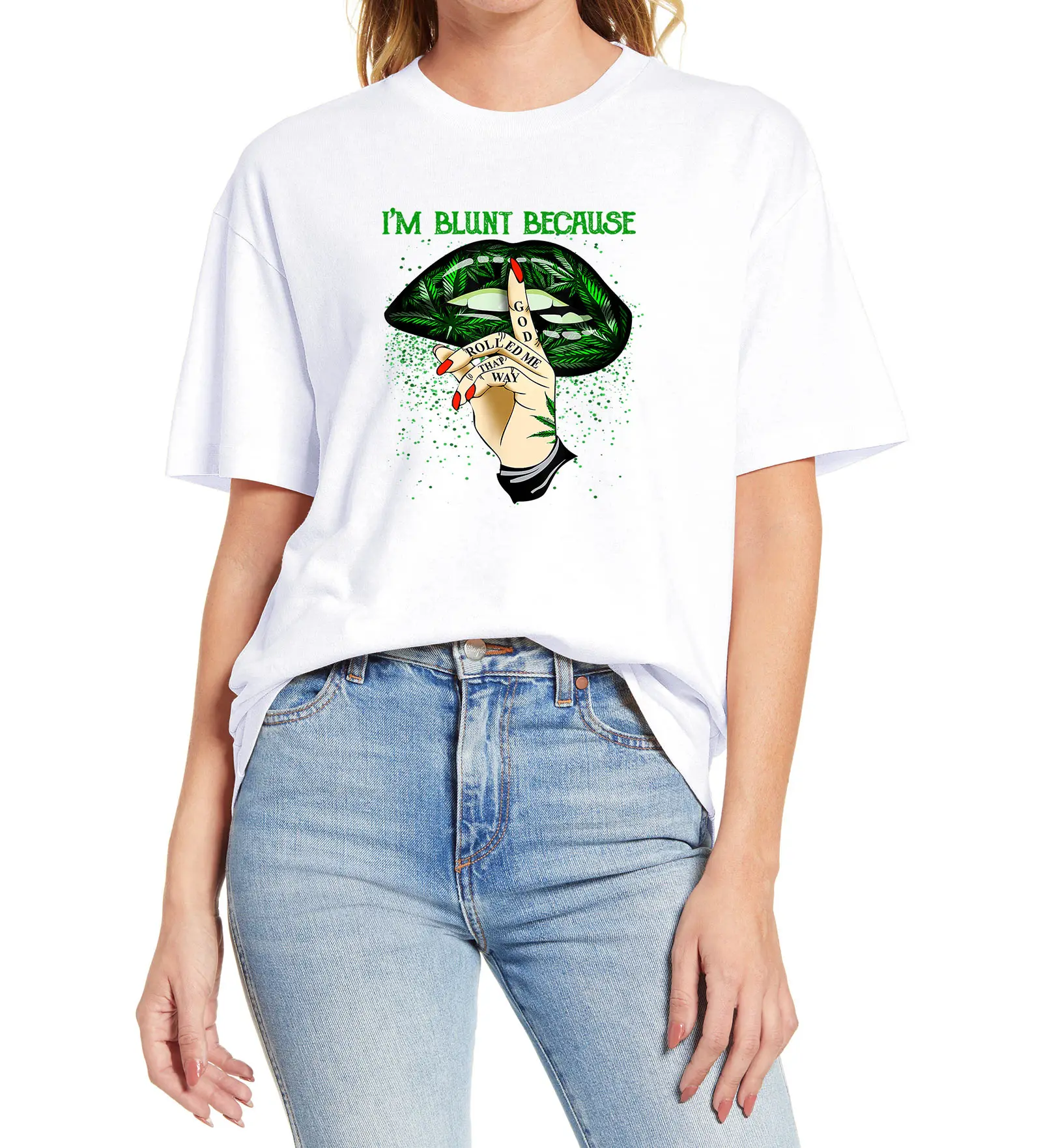 

Готические Топы Im Blunt, забавная РУБАШКА УНИСЕКС с надписью «God roll Me That Way», женская футболка с коротким рукавом, мультяшная футболка в стиле Ха...