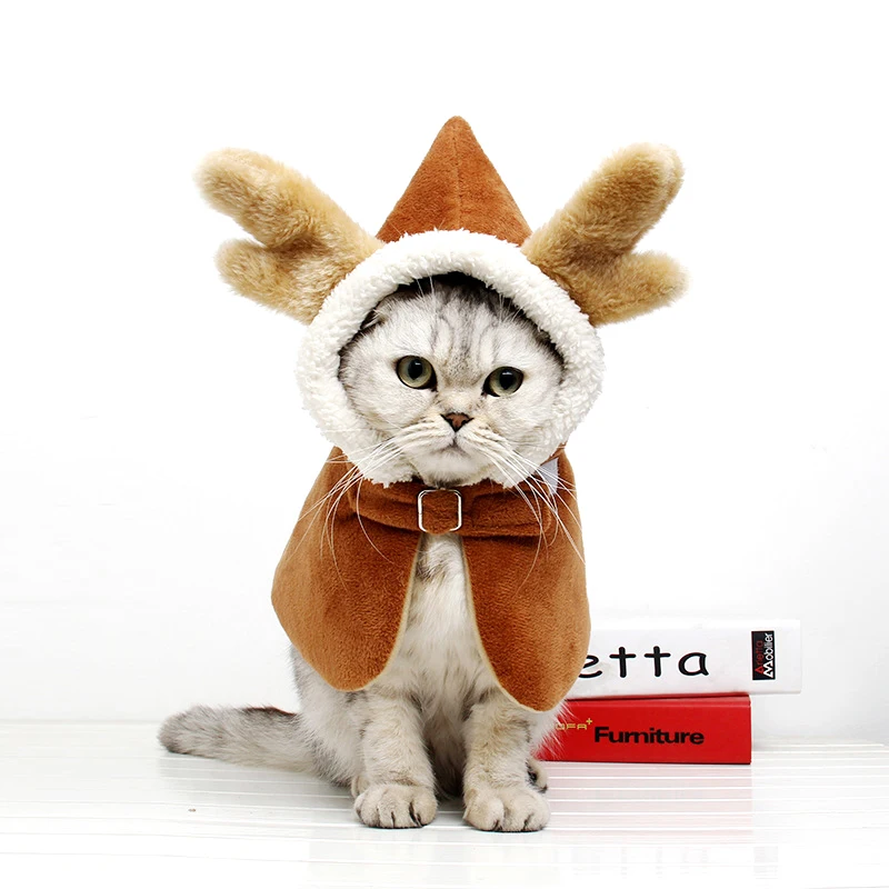 Зимняя собака рождественские костюмы на Хэллоуин для домашних животных накидка