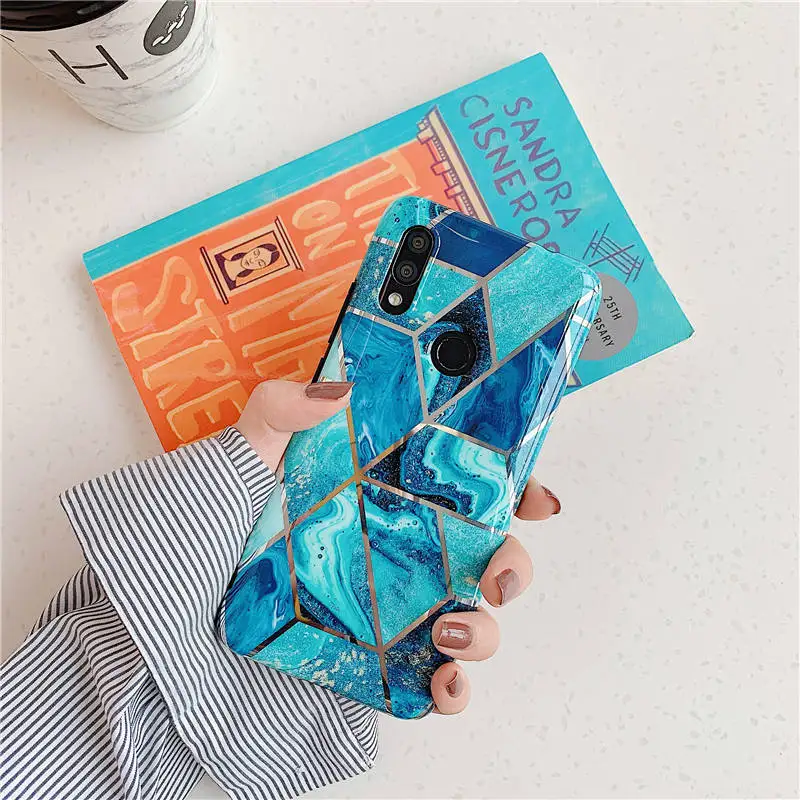 Blue Мраморный силиконовый чехол для телефона Xiaomi Redmi Note 7 Pro, мягкий чехол из ТПУ для Funda Xiaomi Redmi 7, задняя крышка - Цвет: Blue