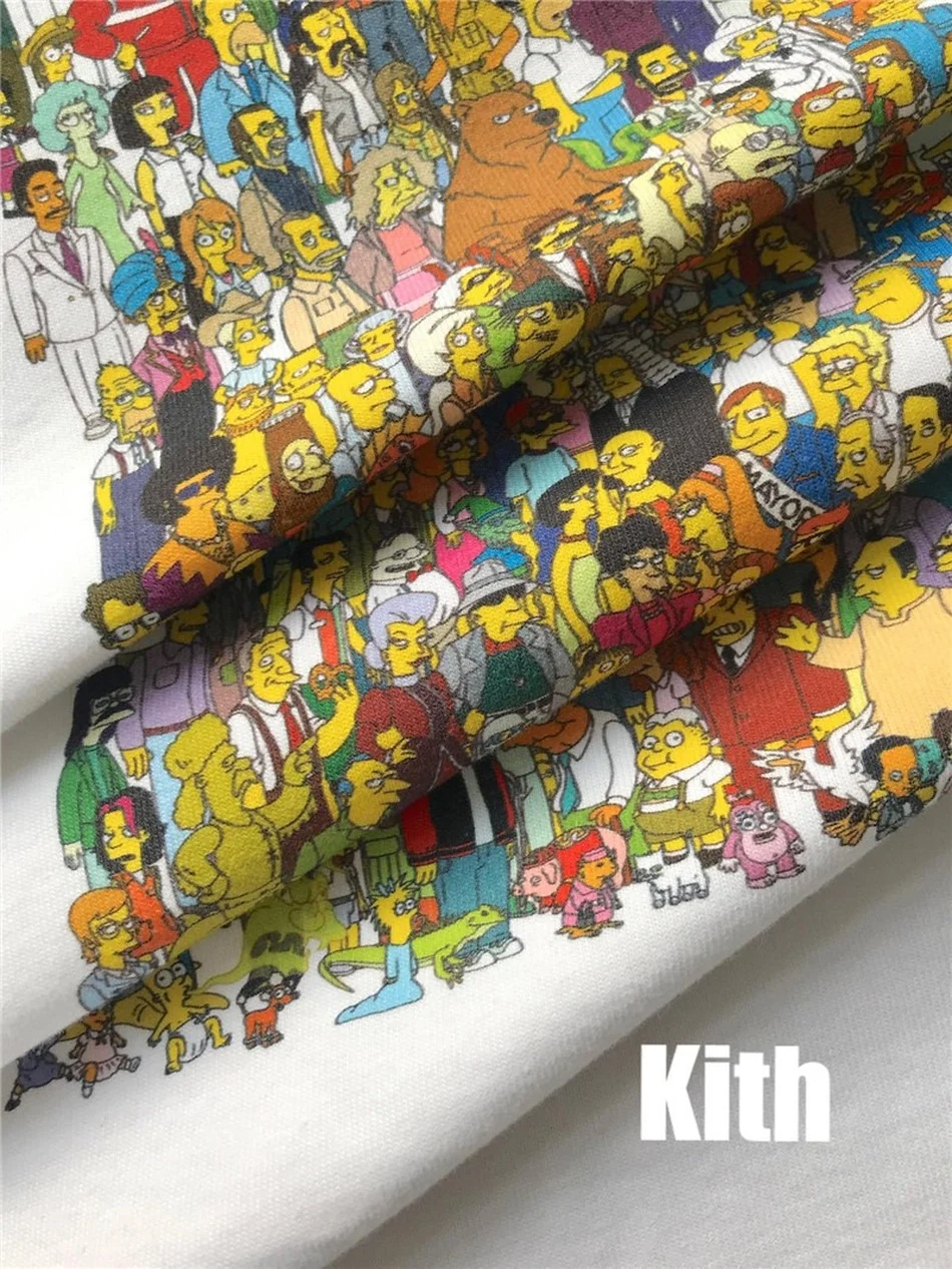 

Embroidery Box Logo KITH T-shirt Cartoon Animation Comic Graphic Print Kith Tee High Quality Tops oversized t shirt