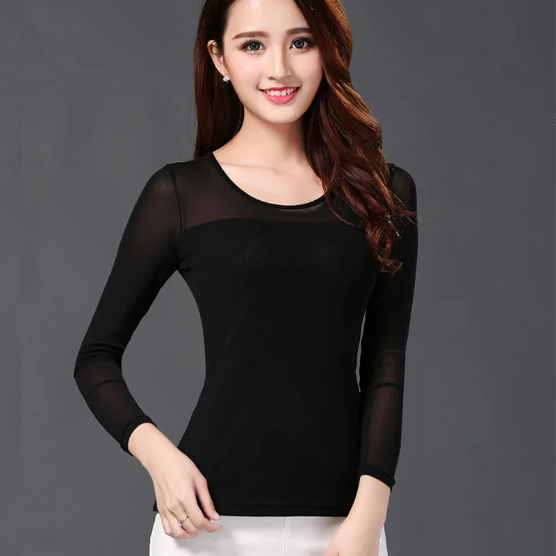 

2021 Spring Mesh Lace See Through Long Sleeve Women Latin Dance Tops Latin Dancing Dress Cloth Tango Chacha Dancing Performamnce
