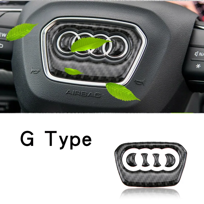 Для Audi A1 A3 A5 A4 A6 A7 A8 S3 S4 S5 S6 S7 Q3 Q5 Q7 TT углеродного волокна рулевого колеса автомобиля декоративное кольцо стикером лого в виде наклейки на автомобиль - Название цвета: G Type