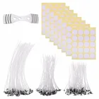 100 шт.компл. из чистого хлопка бездымный фитиль 469.5 см с помощью двустороннего скотча фитиль держатель DIY Свечи для ароматерапии вспомогательный материал