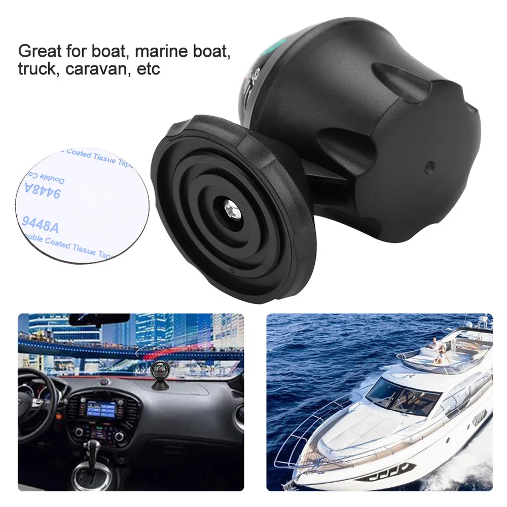 

Compass 360 Degree Rotation Car Ball Waterproof Vehicle Navigation Ball Shaped Car Compass With Suction Cup 6.5*5.6*8cm Portable
