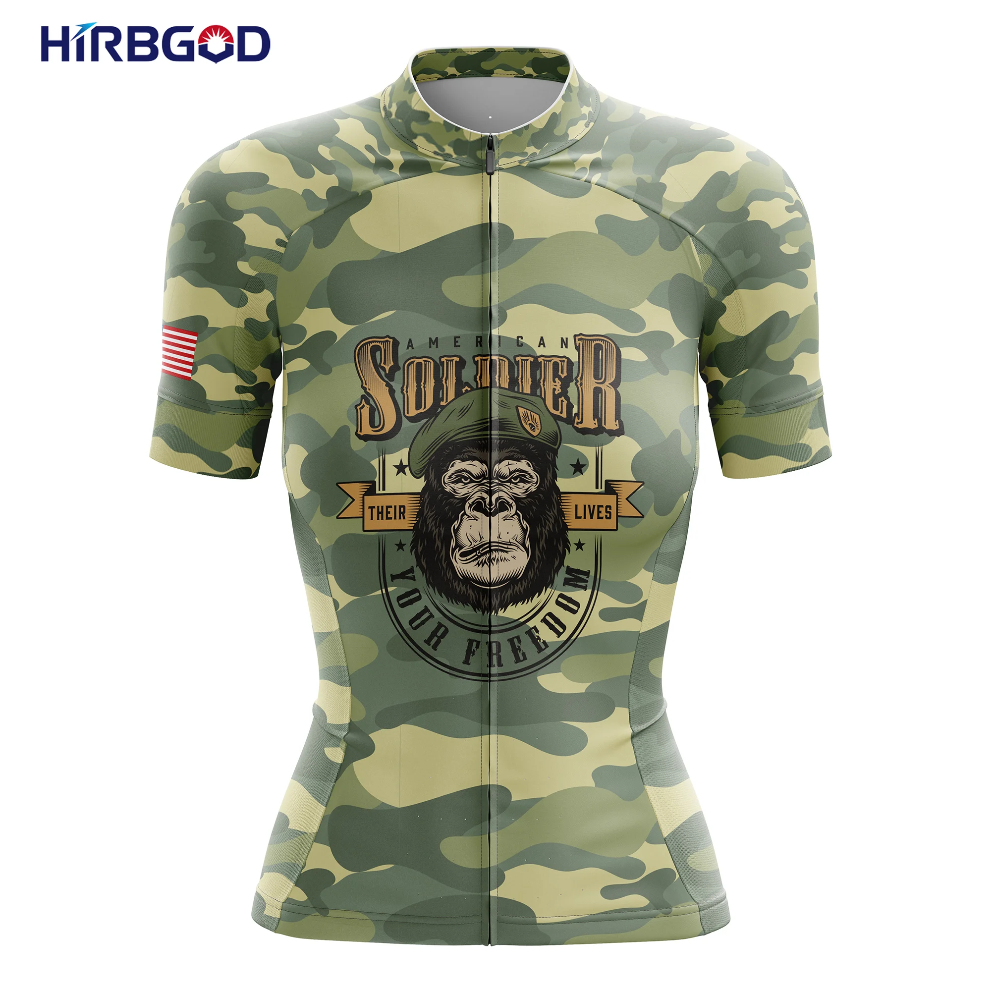 

HIRBGOD Ladies Outdoor Sports Biking Short Sleeves, for American Style T-Shirt, Breathable Women's Cycling Jersey,TYZ442-02