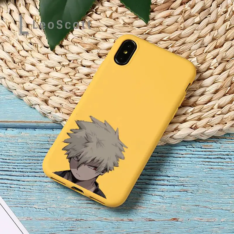 

Cartoon My Hero Academia Anime Phone Case Candy Color for iPhone 11 12 pro XS MAX 8 7 6 6S Plus X SE 2020 XR