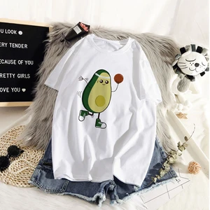 2020 Summer Avocado Print T-shirt Women T Shirts Harajuku 90s GraphicTee Shirts Kawaii Shirt Short Sleeve Tops