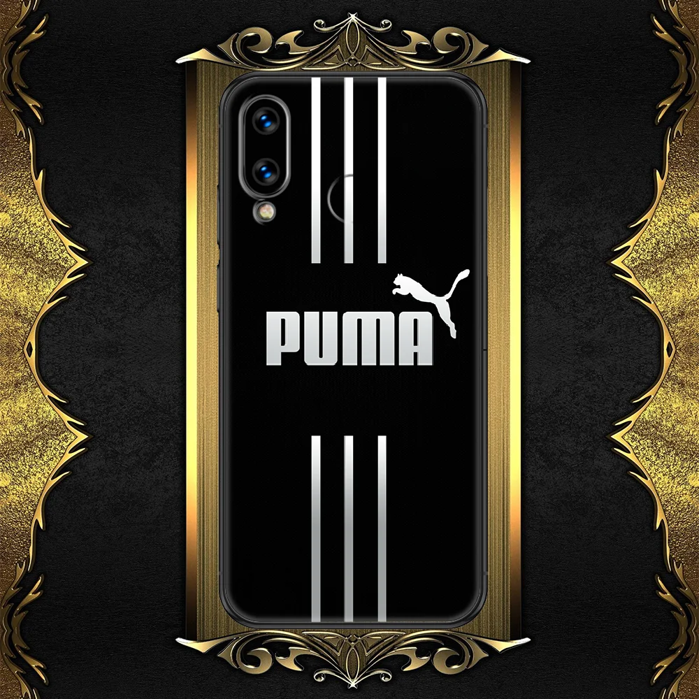

Luxury Brand Pumaes Phone case For Huawei Honor 6 7 8 9 10 10i 20 A C X Lite Pro Play black pretty bumper luxury coque trend