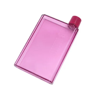 A6-PINK Новая мода плоская фляга для воды портативная прозрачная книга портативный бумажный коврик бутылка для воды плоский чайник для напитков путешествия Пешие Походы напитки Бутылка - Цвет: A6-PINK