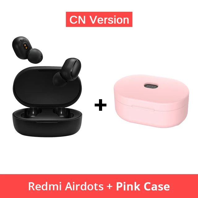 CN N Pink Case Xiao mi Red mi AirDots mi True Беспроводные Bluetooth 5,0 наушники-вкладыши стерео бас наушники с mi c Handsfree наушники AI управление - Цвет: CN N Pink Case